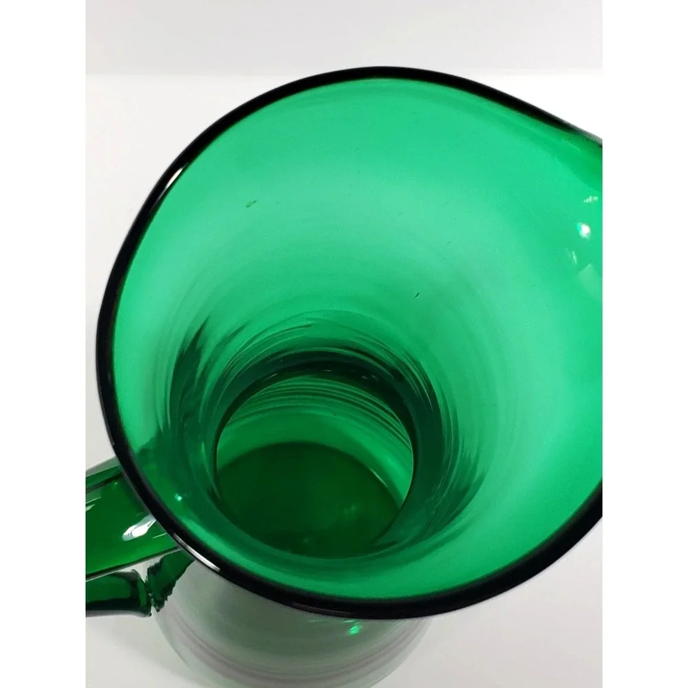 Vintage‎ Indiana Handcraft Glass Pitcher Spring Green 12 1/2